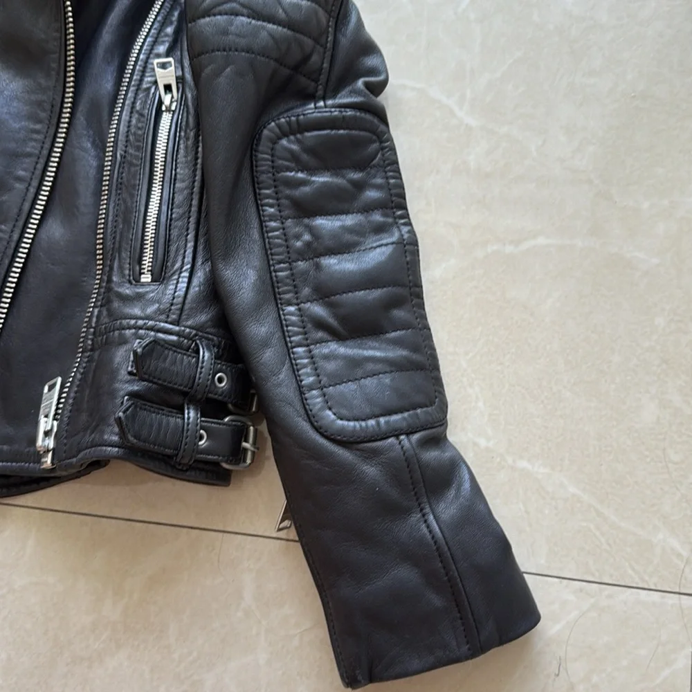 All Saints black biker jacket size 00 - Picture 10 of 14